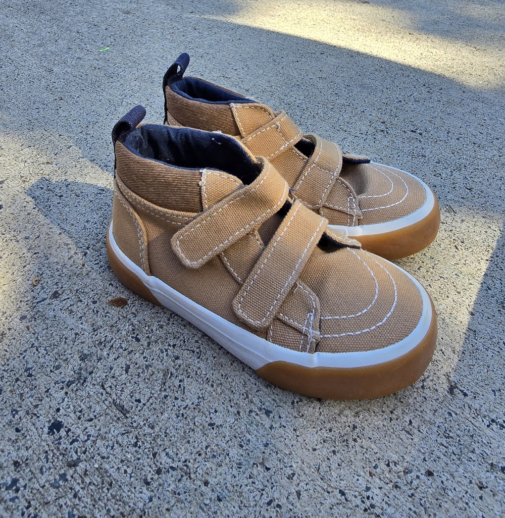 Kids Tan High-Top Sneakers